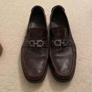 Men’s brown Salvatore Ferragamo classic loafers size 13 EE